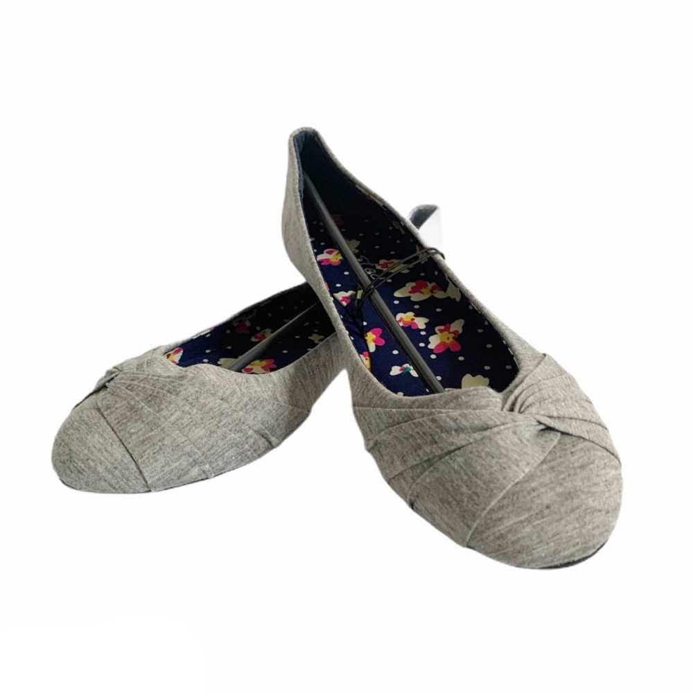 Heathered Gray Twist Tore Ballet Flats NWOT - Picture 2 of 7